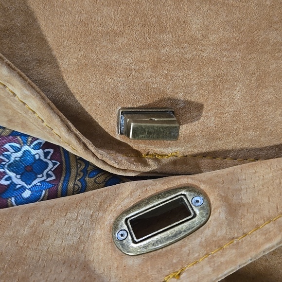 Retro 90's Guillaume Tan/Camel Suede Women's Blazer/Jacket With Paisley Lining - Picture 5 of 13